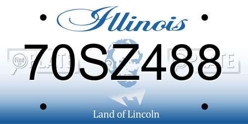 70SZ488 Illinois License Plate