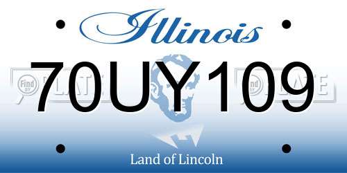 70UY109 Illinois License Plate