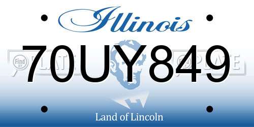 70UY849 Illinois License Plate