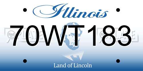 70WT183 Illinois License Plate
