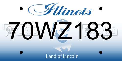 70WZ183 Illinois License Plate
