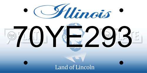 70YE293 Illinois License Plate
