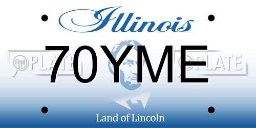 70YME Illinois License Plate