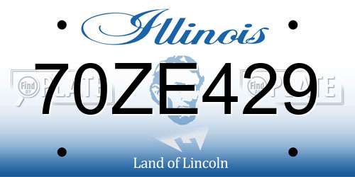70ZE429 Illinois License Plate