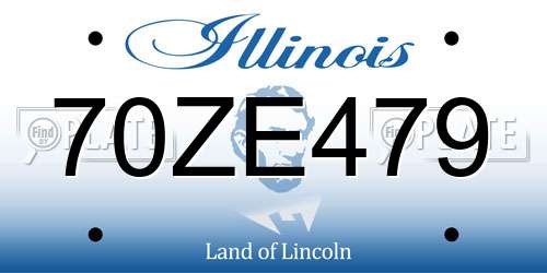 70ZE479 Illinois License Plate