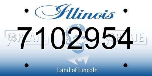 7102954 Illinois License Plate