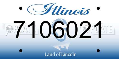 7106021 Illinois License Plate