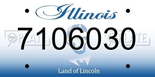 7106030 Illinois License Plate
