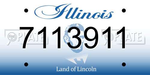 7113911 Illinois License Plate