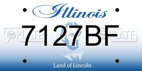 7127BF Illinois License Plate