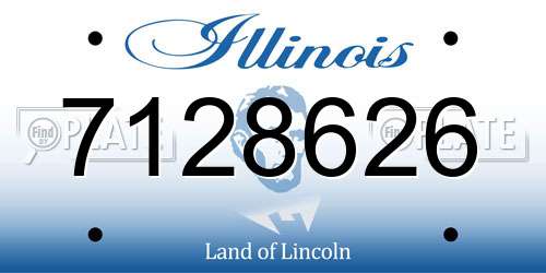 7128626 Illinois License Plate