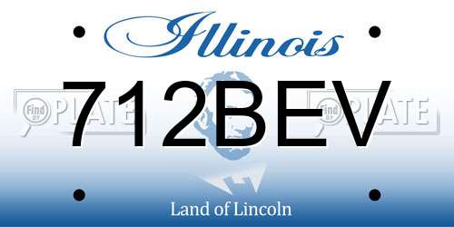 712BEV Illinois License Plate