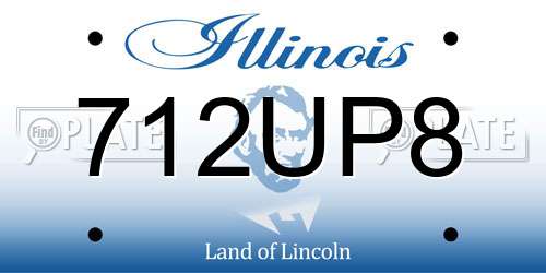 712UP8 Illinois License Plate