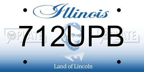 712UPB Illinois License Plate