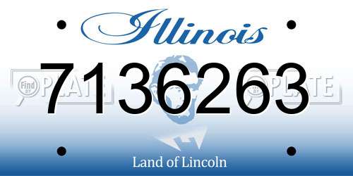 7136263 Illinois License Plate