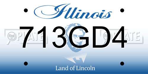713GD4 Illinois License Plate