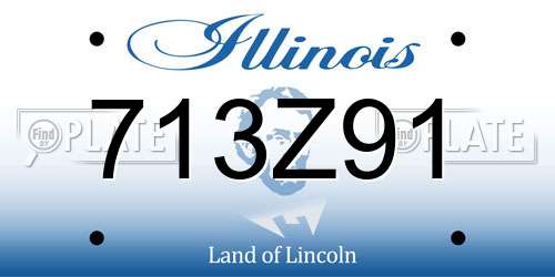 713Z91 Illinois License Plate