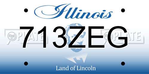 713ZEG Illinois License Plate