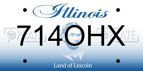 714OHX Illinois License Plate