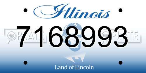 7168993 Illinois License Plate