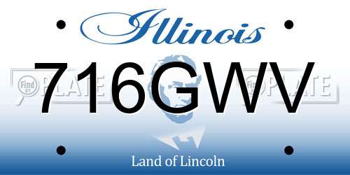 716GWV Illinois License Plate