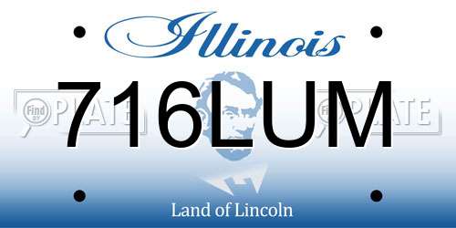716LUM Illinois License Plate