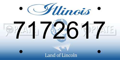 7172617 Illinois License Plate