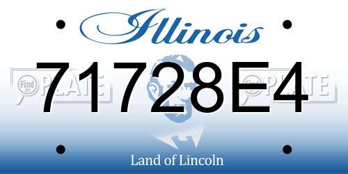 71728E4 Illinois License Plate