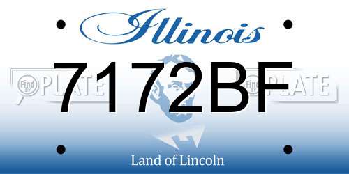 7172BF Illinois License Plate