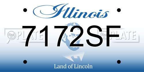 7172SF Illinois License Plate