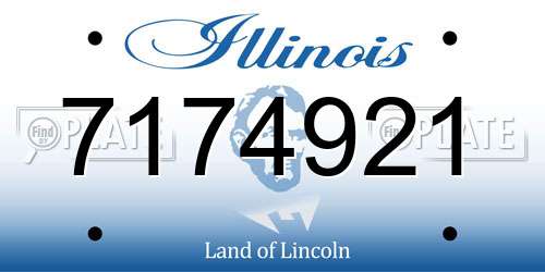 7174921 Illinois License Plate