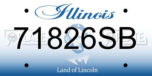 71826SB Illinois License Plate