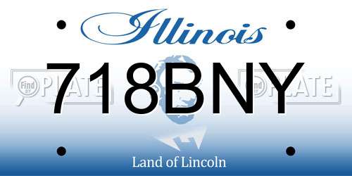 718BNY Illinois License Plate