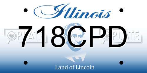 718CPD Illinois License Plate