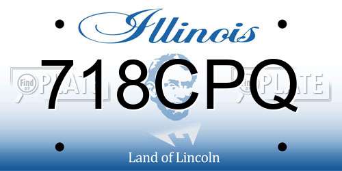 718CPQ Illinois License Plate