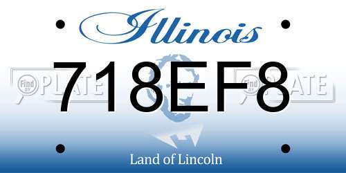 718EF8 Illinois License Plate