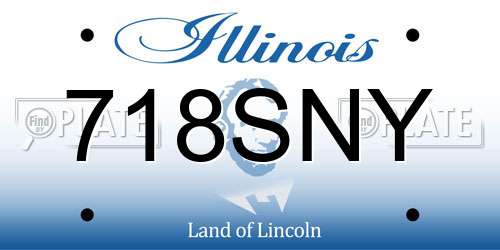 718SNY Illinois License Plate