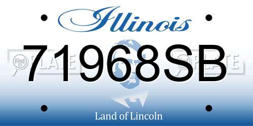 71968SB Illinois License Plate