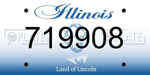 719908 Illinois License Plate