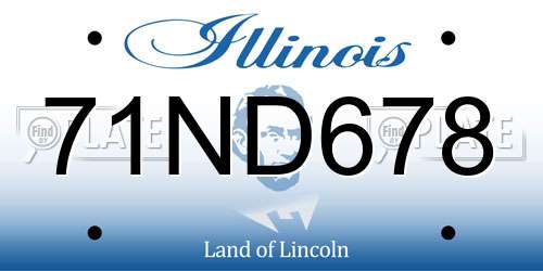 71ND678 Illinois License Plate