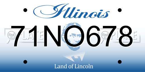 71NO678 Illinois License Plate