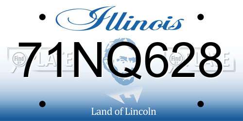 71NQ628 Illinois License Plate