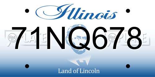 71NQ678 Illinois License Plate