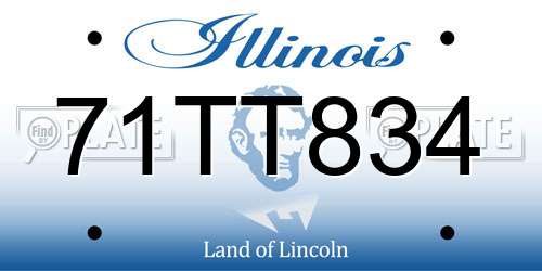 71TT834 Illinois License Plate