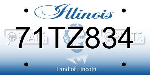 71TZ834 Illinois License Plate