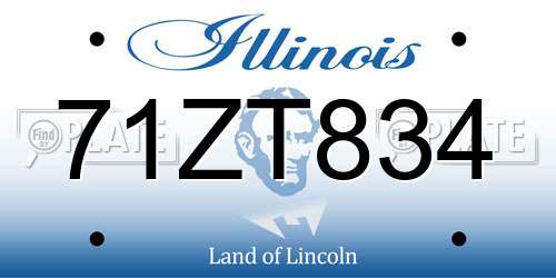 71ZT834 Illinois License Plate