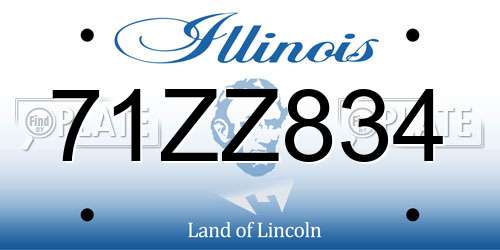 71ZZ834 Illinois License Plate