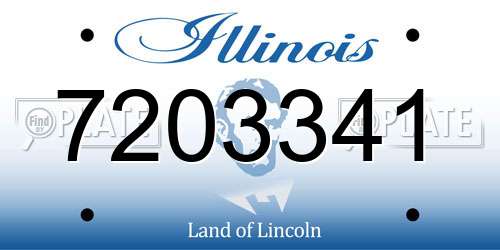 7203341 Illinois License Plate