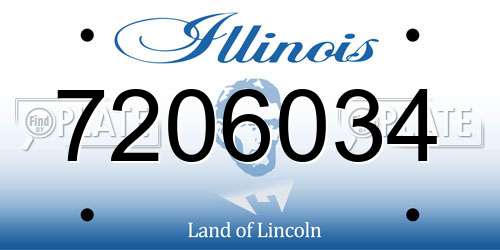7206034 Illinois License Plate