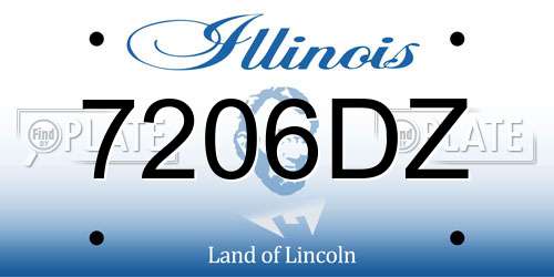 7206DZ Illinois License Plate